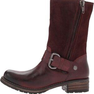 Clarks Majorca Isle Burgundy Suede and Leather Moto Boot - size 7